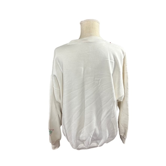 Vintage 80s Hallmark Ornaments Club Women White Ugly Christmas Sweatshirt Sz XL - Picture 5 of 11